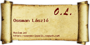 Ossman László névjegykártya